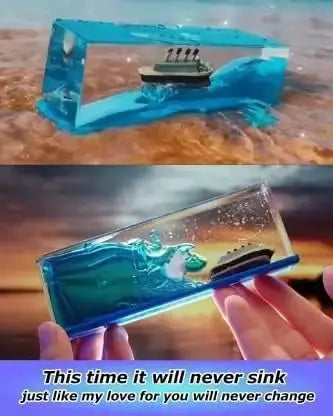 Liquid Wave Cruise Ship Decoration,Titanic,Cruise Ship, For Car Dashboard Decorative Showpiece - zeetas