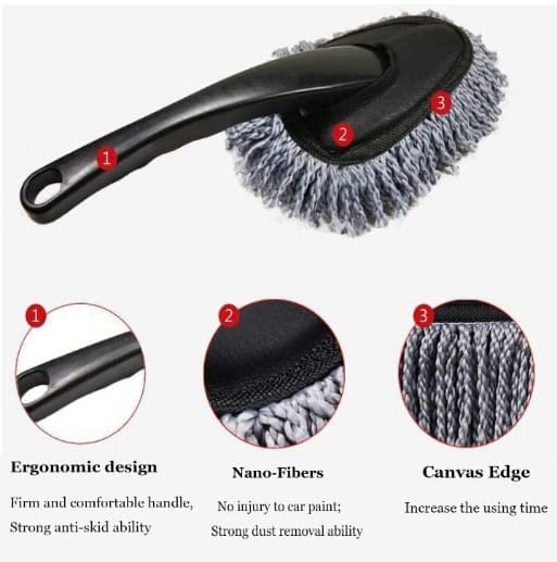 Car Duster Brush, 8 cm, Multipurpose Scratch-Free Cleaning Tool for Home and Auto - zeetas