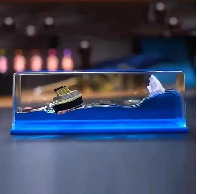Liquid Wave Cruise Ship Decoration,Titanic,Cruise Ship, For Car Dashboard Decorative Showpiece - zeetas