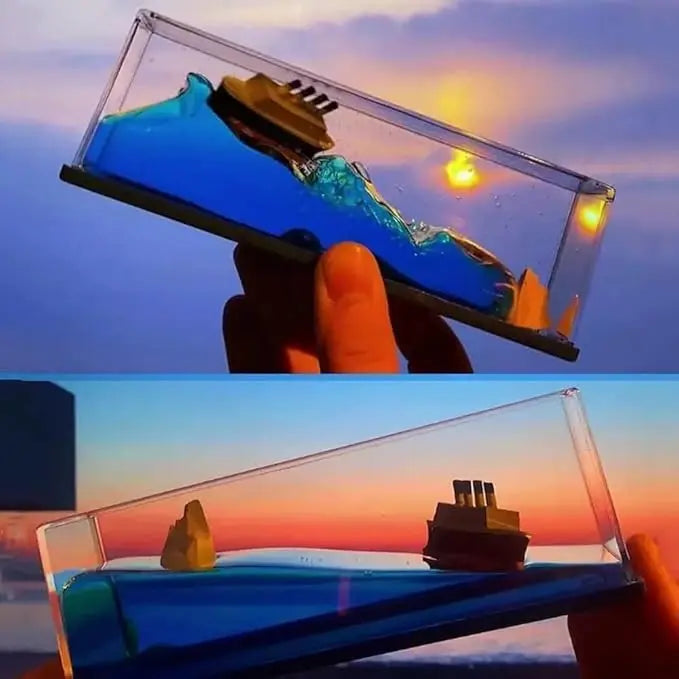 Liquid Wave Cruise Ship Decoration,Titanic,Cruise Ship, For Car Dashboard Decorative Showpiece - zeetas