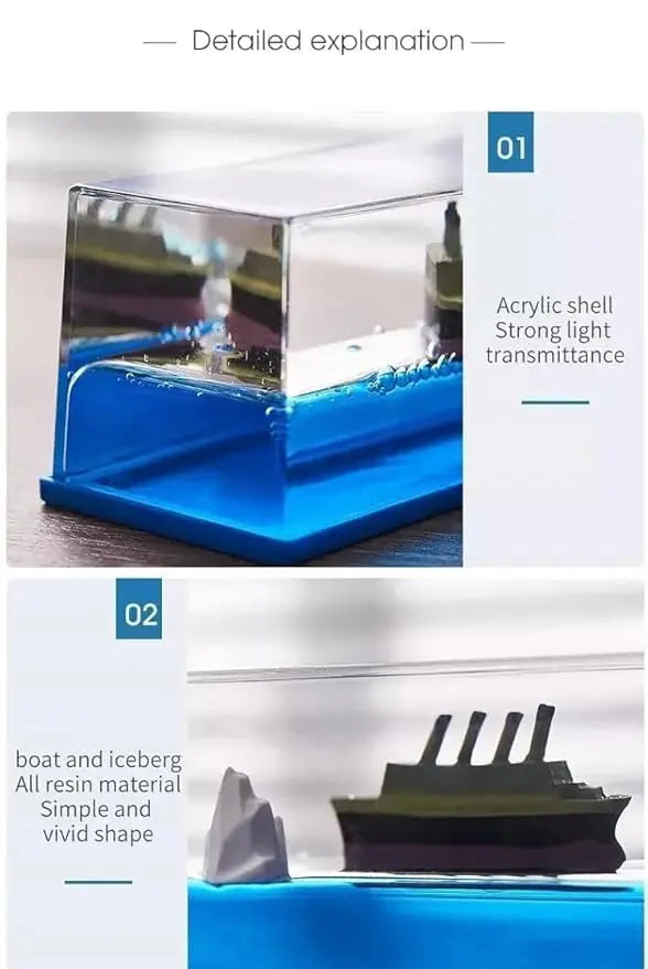 Liquid Wave Cruise Ship Decoration,Titanic,Cruise Ship, For Car Dashboard Decorative Showpiece - zeetas