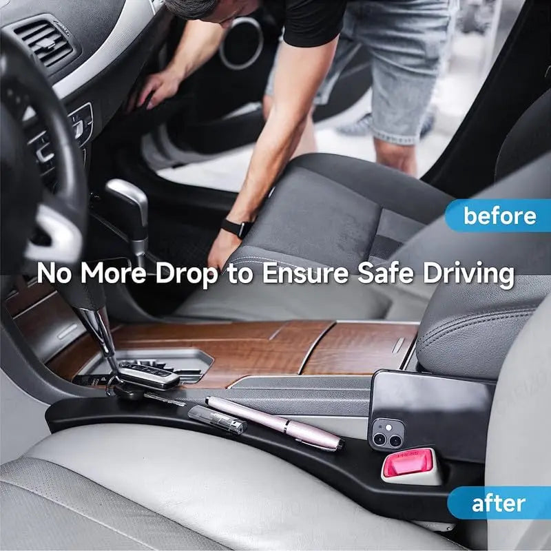Car Seat Side Gap Filler Black, Car Seat Gap Plug Strip Filler Prevent Things from Dropping Pcs - 2 - zeetas