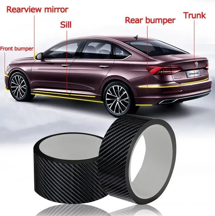 Car High Gloss Anti Scratch Black Carbon Fiber Paint Protection Film Tape - zeetas
