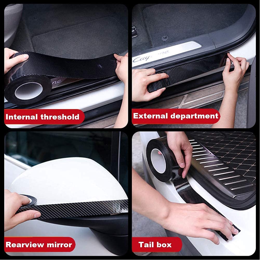 Car High Gloss Anti Scratch Black Carbon Fiber Paint Protection Film Tape - zeetas