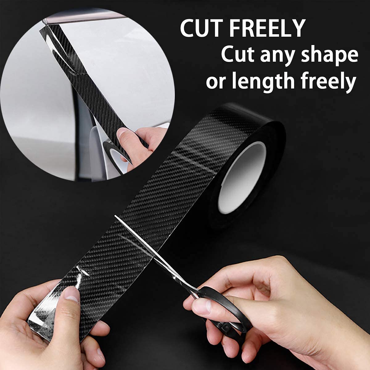 Car High Gloss Anti Scratch Black Carbon Fiber Paint Protection Film Tape - zeetas
