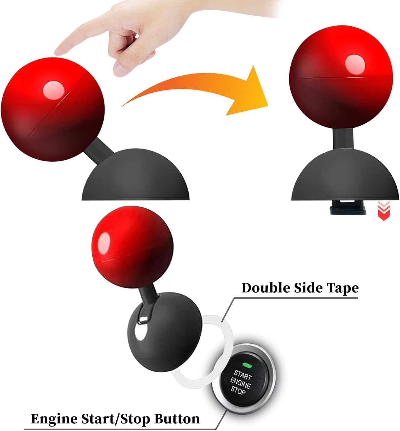 ZEETAS Car Push Start Stop Button Metal Joystick for Push Start Stop Button All Cars