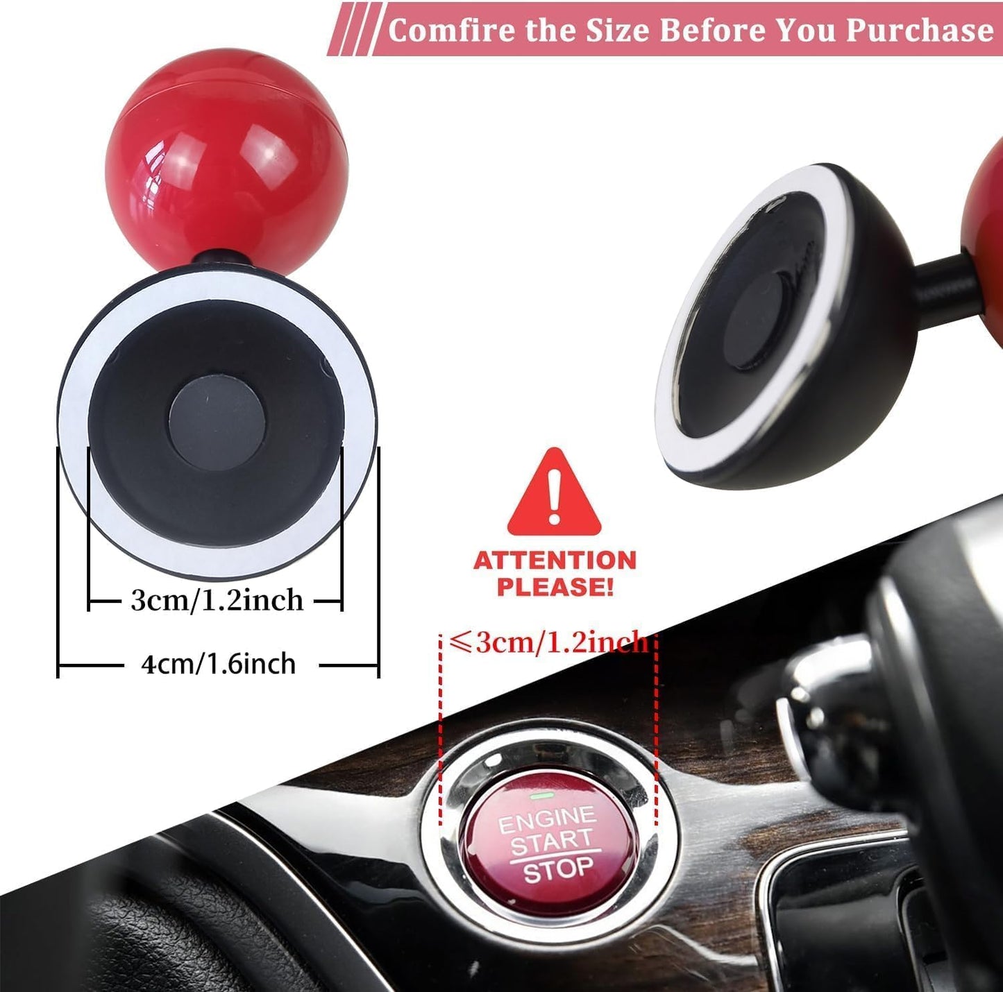 ZEETAS Car Push Start Stop Button Metal Joystick for Push Start Stop Button All Cars