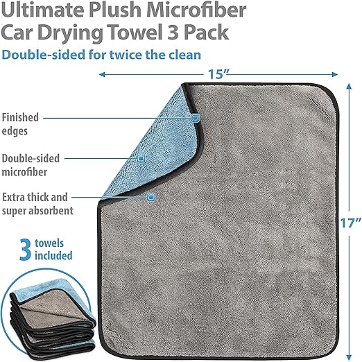 Multipurpose Microfiber 800 GSM Pack of 2-40cm x 40cm Cleaning Towel Microfibre Cloth Highly Absorbent Dust Towels for All Vehicles Bikes Cars Glass (Pack of 2) - zeetas