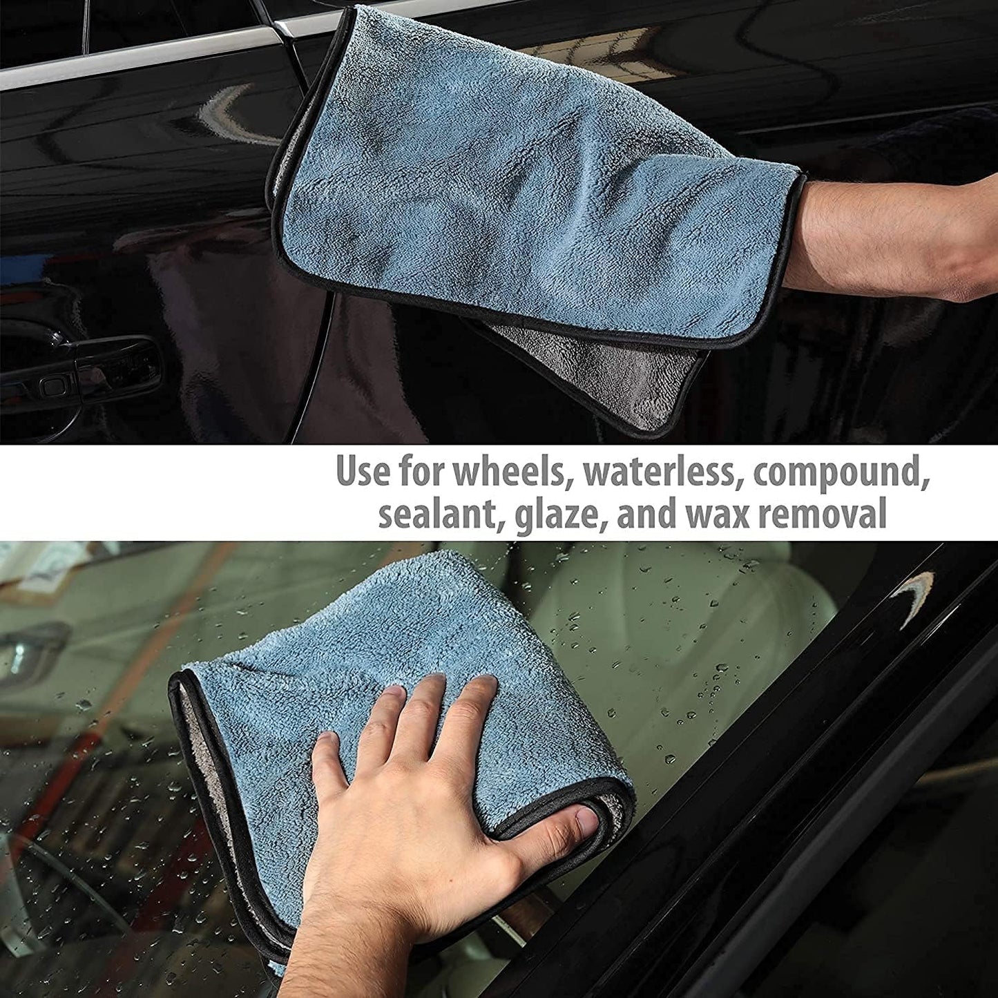 Multipurpose Microfiber 800 GSM Pack of 2-40cm x 40cm Cleaning Towel Microfibre Cloth Highly Absorbent Dust Towels for All Vehicles Bikes Cars Glass (Pack of 2) - zeetas