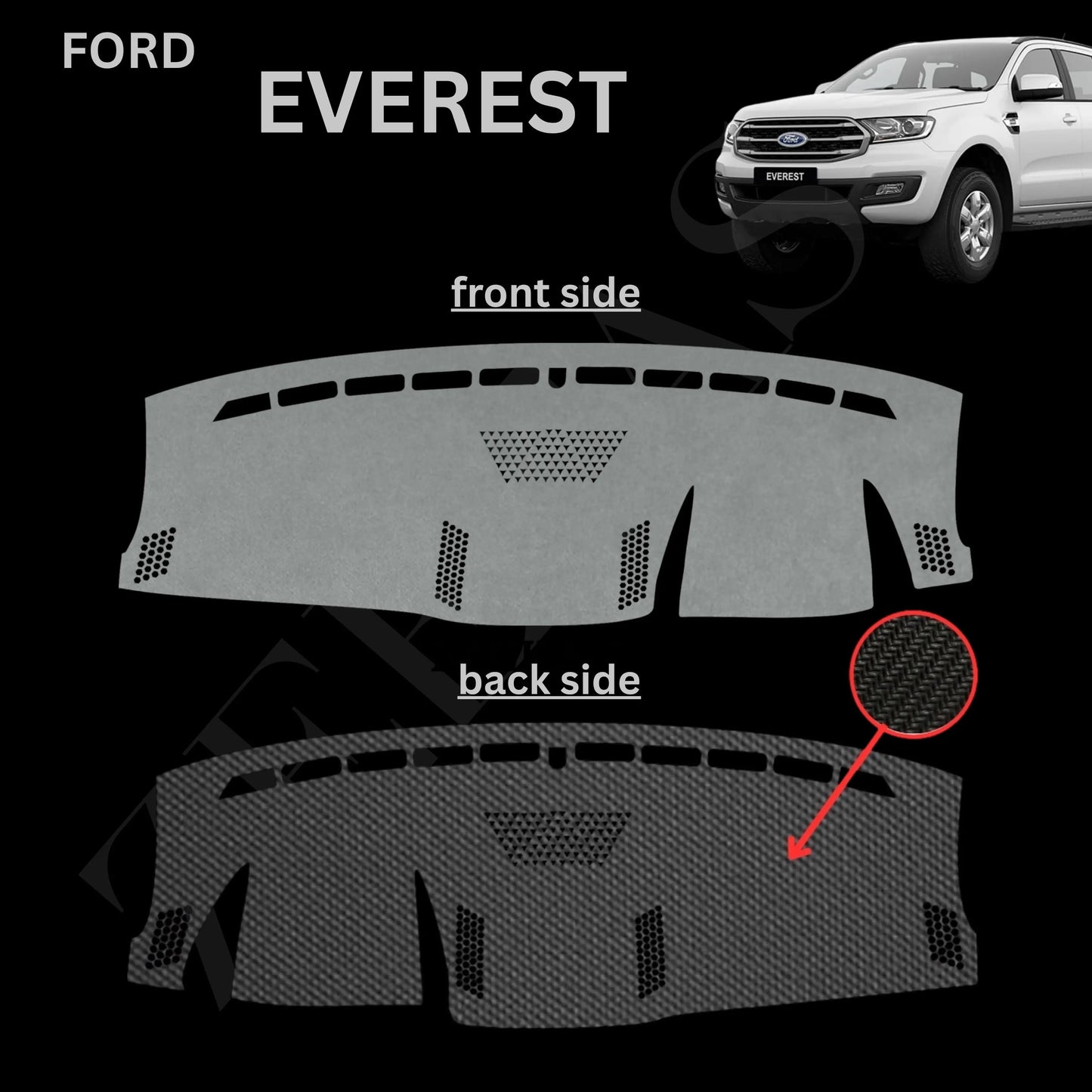 Car Dashborad Cover Mat For Ford Everest 2015 to 2022 - zeetas