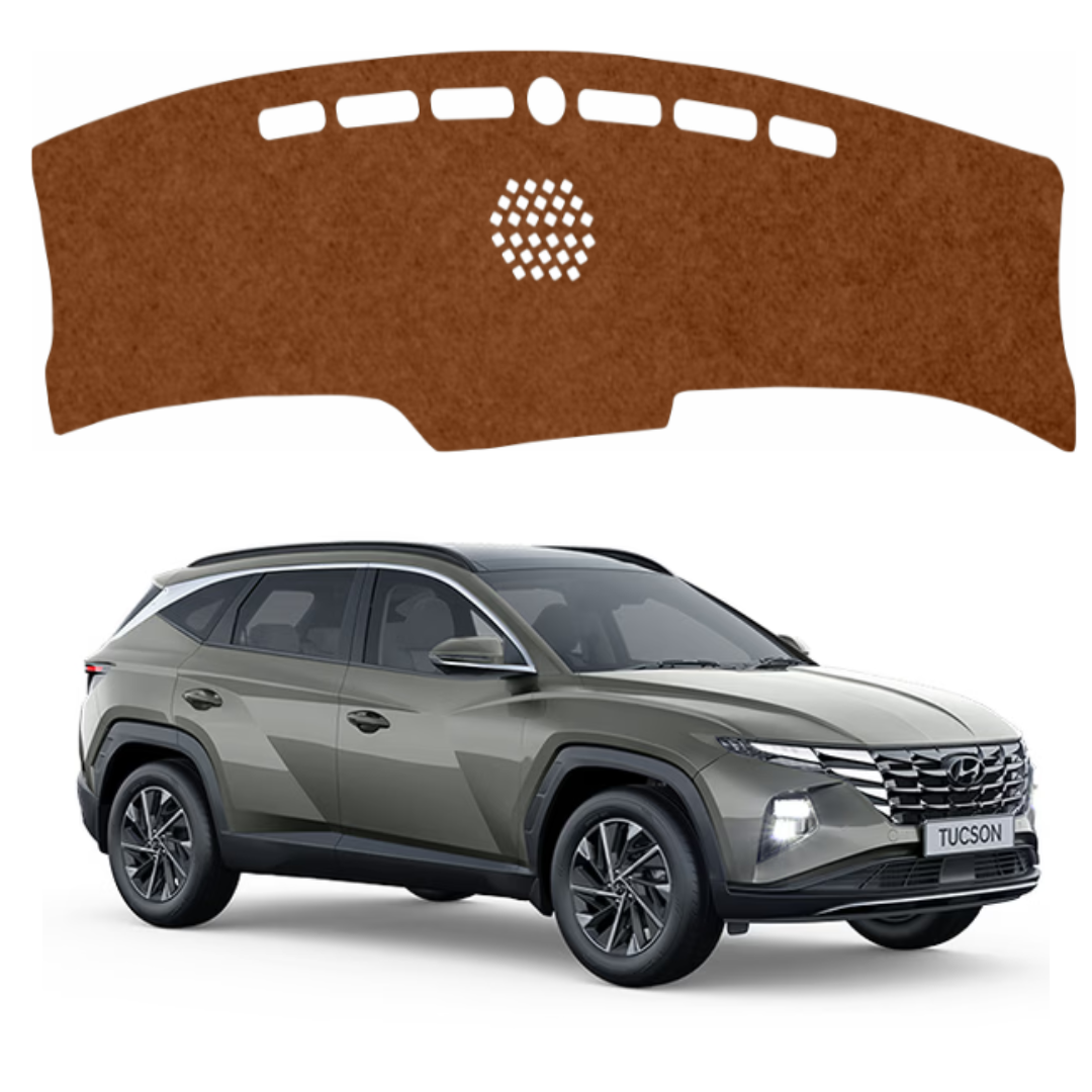 ZEETAS Hyundai Tucson 2022 To 2026 Car Dashboard Cover Brown Color Custom Fit Anti-Slip UV Protection Dashboard Mat