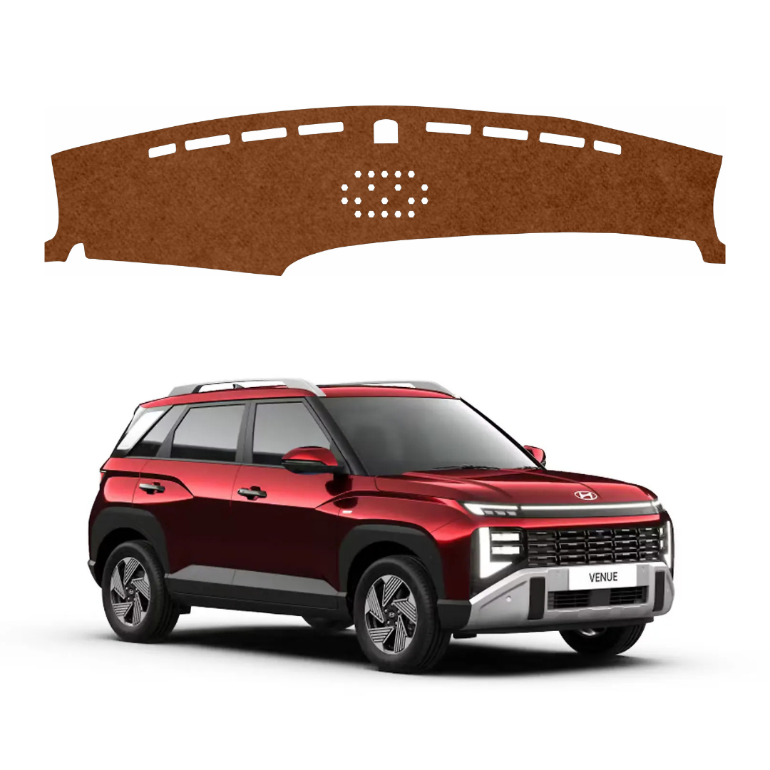 ZEETAS Hyundai Venue N Line 2025-2026 Dashboard Cover Brown Color Custom Fit Anti-Slip UV Protection Dashboard Mat