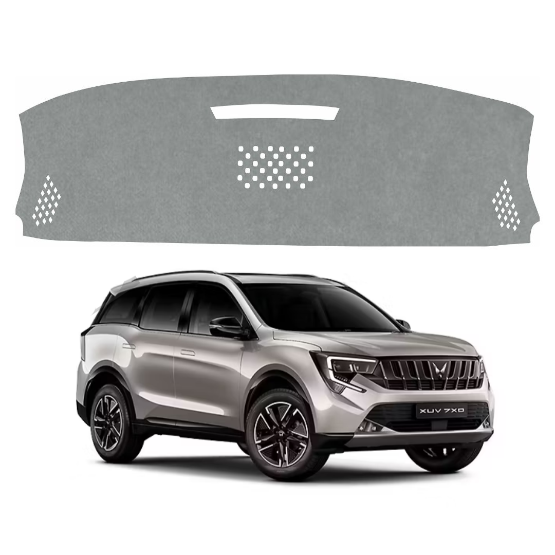 ZEETAS Mahindra XUV 7XO 2025 TO 2026 Car Dashboard Cover Grey Color Custom Fit Anti-Slip UV Protection Dashboard Mat