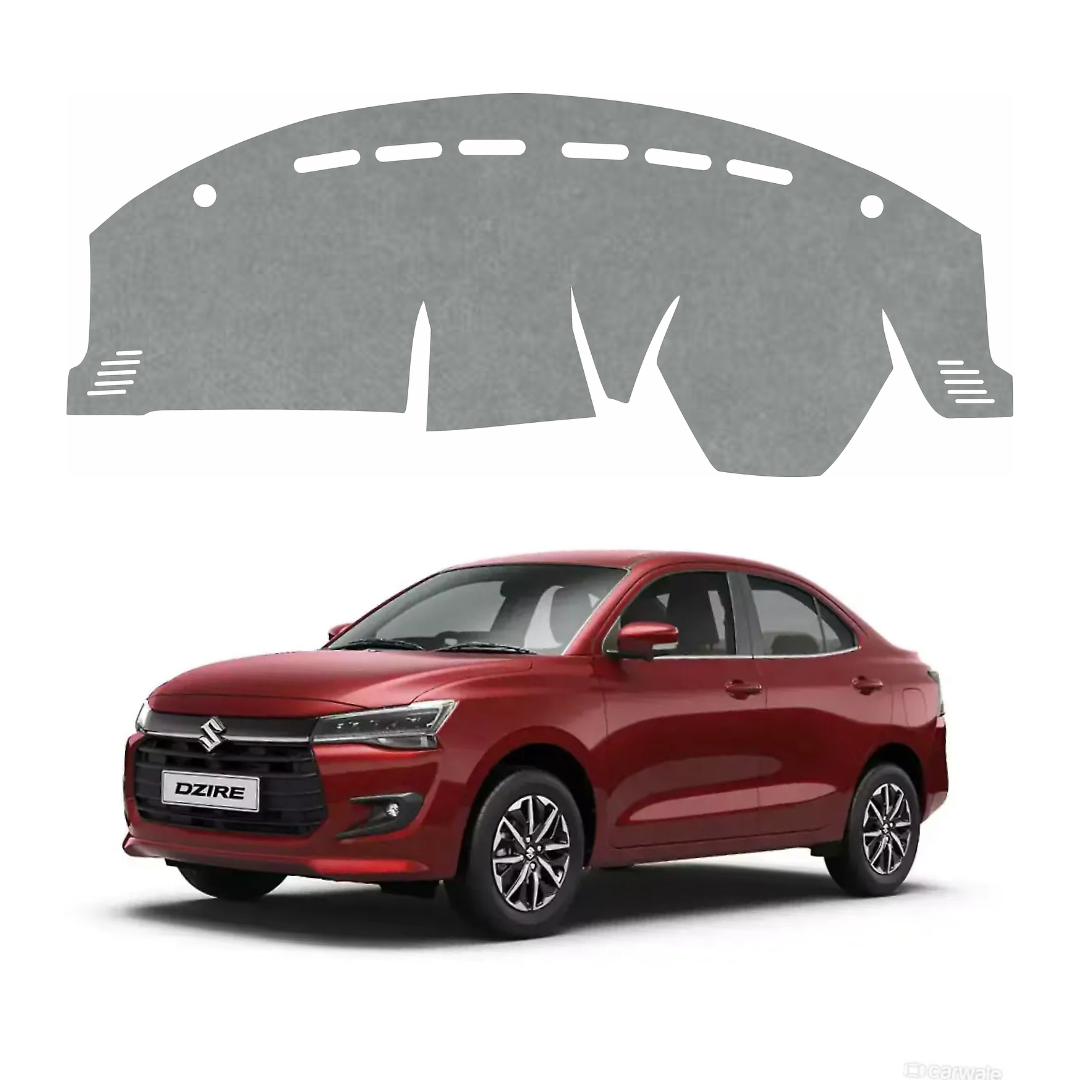 ZEETAS Maruti Suzuki Dzire 2025-2026 Car Dashboard Cover Grey Color Custom Fit Anti-Slip UV Protection Dashboard Mat