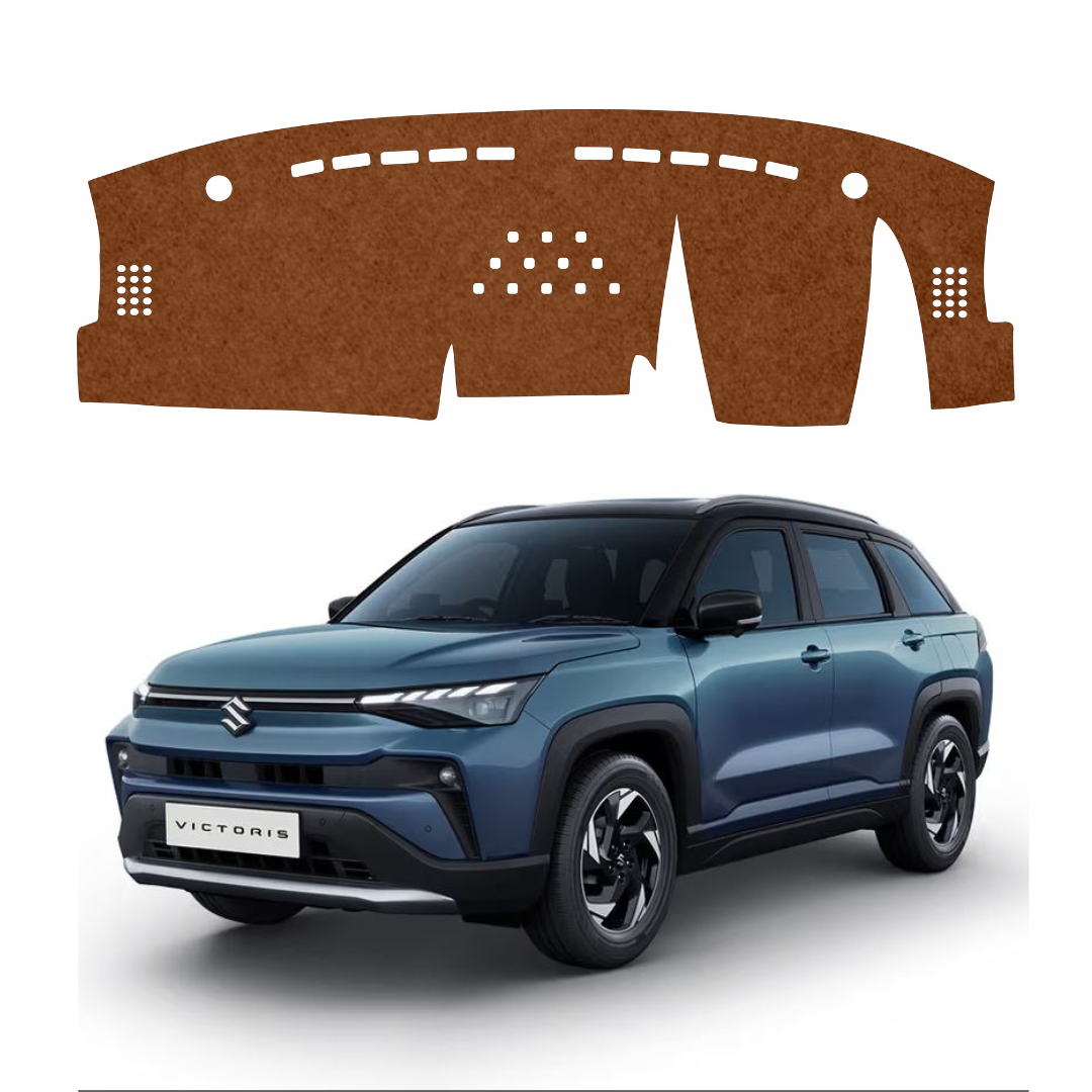 ZEETAS Maruti Suzuki Victoris 2025-2026 Car Dashboard Cover Brown Color Custom Fit Anti-Slip UV Protection Dashboard Mat