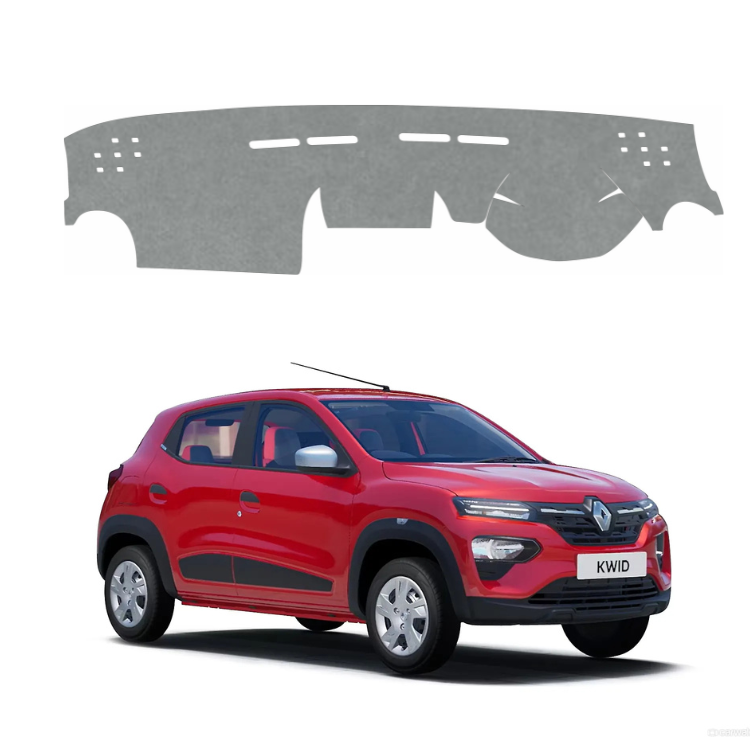 ZEETAS Renault KWID 2015-2026 Car Dashboard Cover Grey Color Custom Fit Anti-Slip UV Protection Dashboard Mat
