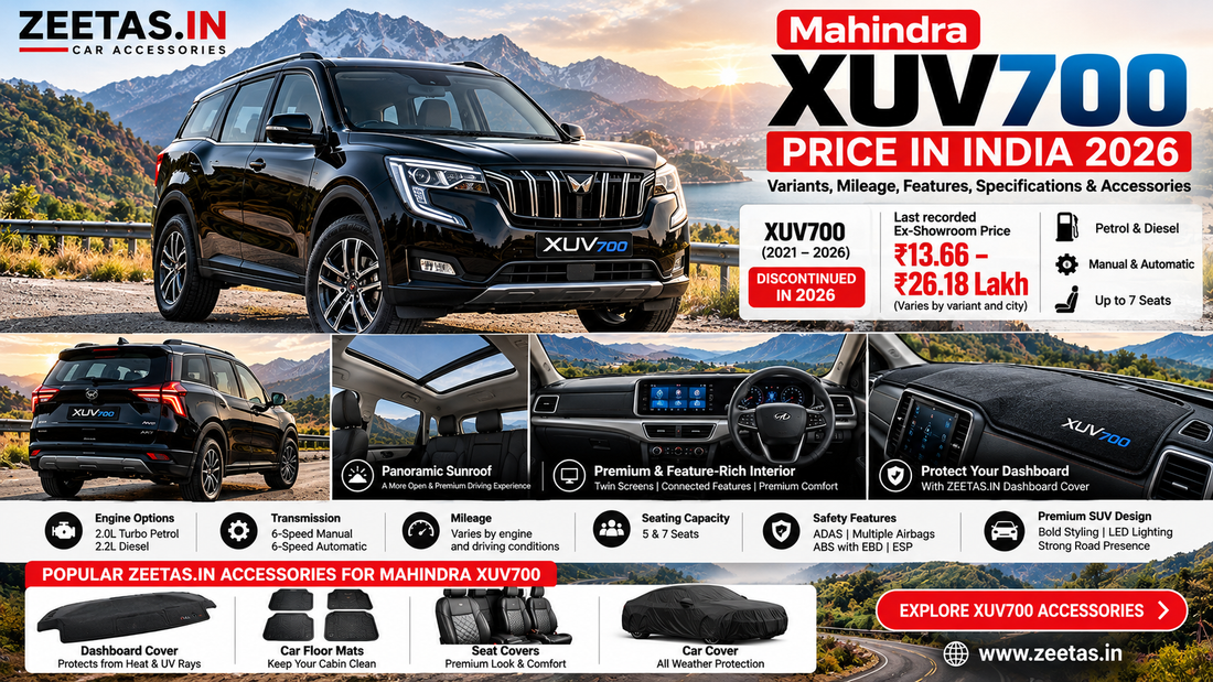 Mahindra XUV700 Price in India 2026 – Variants, Mileage, Features, Specifications & Accessories