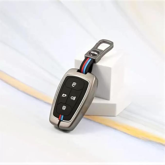 Premium Key Cover for Tata Nexon | Curvv | Altroz | Harrier | Punch | EV | Safari and Facelift 4 Button Smart Key, All Tata Cars Key Cover