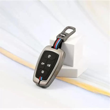 Premium Key Cover for Tata Nexon | Curvv | Altroz | Harrier | Punch | EV | Safari and Facelift 4 Button Smart Key, All Tata Cars Key Cover