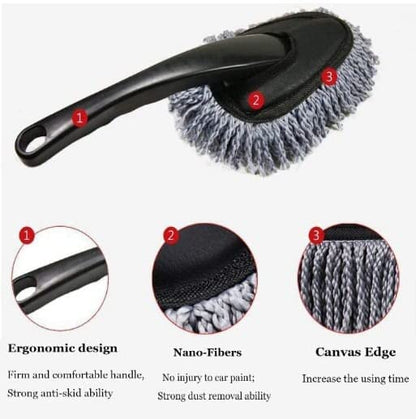 Car Duster Brush, 8 cm, Multipurpose Scratch-Free Cleaning Tool for Home and Auto - zeetas