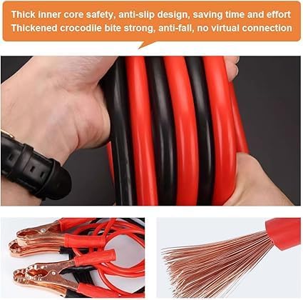Car Heavy Duty Auto Jumper Cable Battery Booster Wire Clamp with Alligator Wire (7ft, 500 AMP) Emergency Car Battery Charging Booster Cables for car Truck Battery Chargers to Start for Engine zeetas