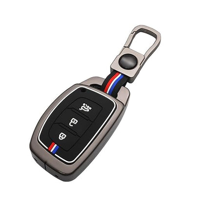 Premium Metal Alloy Car Key Cover | Compatible with Hyundai i20, Creta, Venue, Tucson, Alcazar, Verna, Xcent, Aura, Elantra