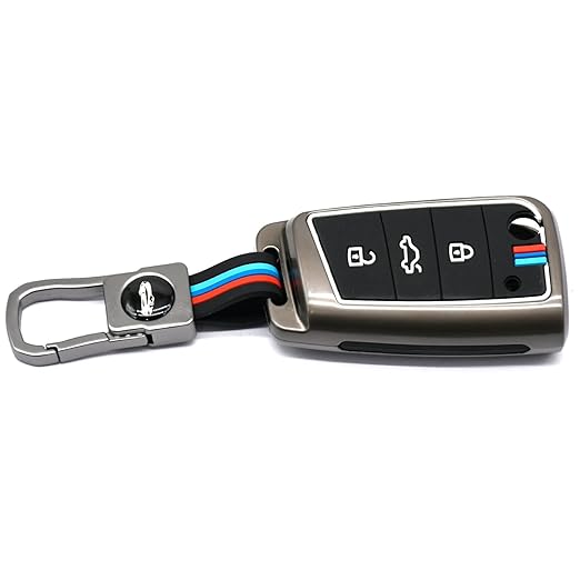 Premium Metal Key Cover Compatible with T-ROC, Tiguan, New Jetta Taigun Flip Key