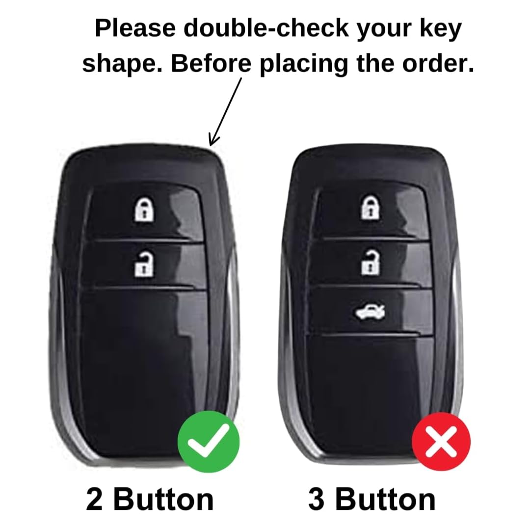 Premium Metal Alloy Car Key Cover | Compatible with Toyota Fortuner | Fortuner Legender | Innova Hycross | Invicto 3 Button Smart Key