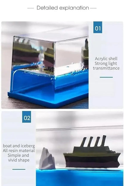 Liquid Wave Cruise Ship Decoration,Titanic,Cruise Ship, For Car Dashboard Decorative Showpiece - zeetas