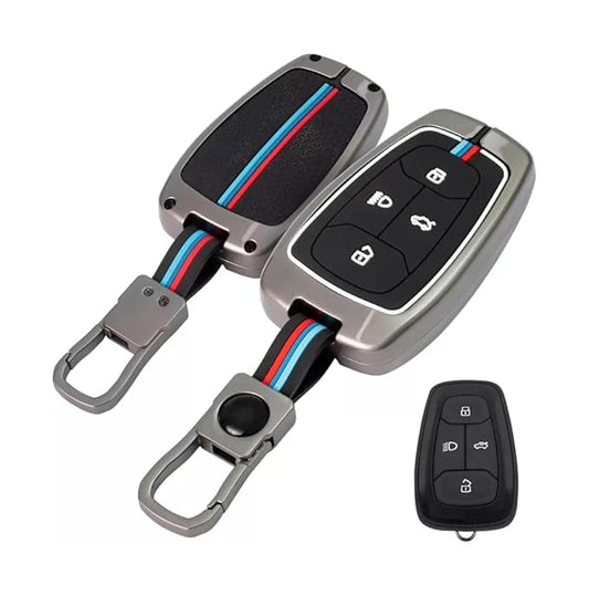Premium Key Cover for Tata Nexon | Curvv | Altroz | Harrier | Punch | EV | Safari and Facelift 4 Button Smart Key, All Tata Cars Key Cover