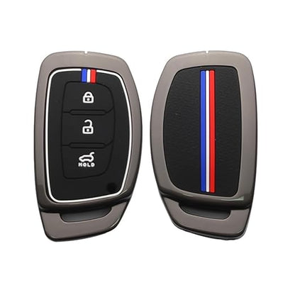 Premium Metal Alloy Car Key Cover | Compatible with Hyundai i20, Creta, Venue, Tucson, Alcazar, Verna, Xcent, Aura, Elantra