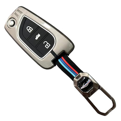 Premium Metal Key Cover for Toyota Innova Crysta | Corolla Altis