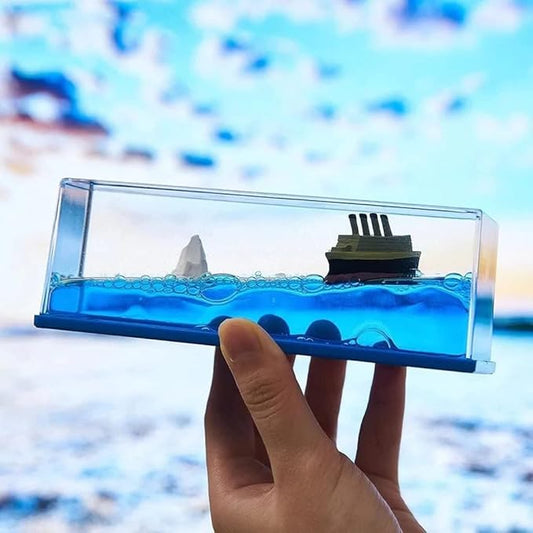 Liquid Wave Cruise Ship Decoration,Titanic,Cruise Ship, For Car Dashboard Decorative Showpiece