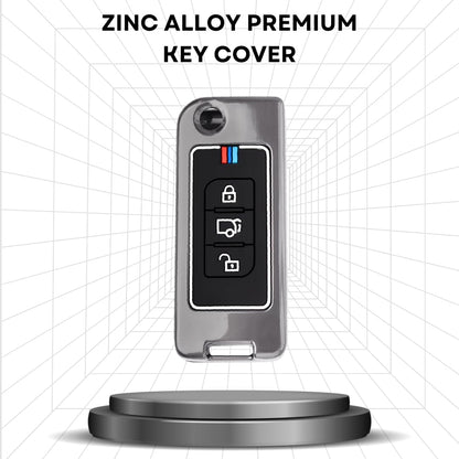 Premium Metal Alloy Car Key Cover | Compatible with Maruti Suzuki Mahindra 3 Button