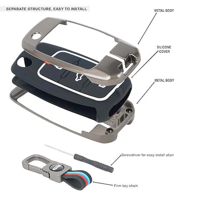 Premium Metal Alloy Key Cover for Skoda and Volkswagen - Polo Vento Jetta Ameo Passat and Skoda Rapid Laura Superb Octavia Fabia Yeti 3 Button Flip Key