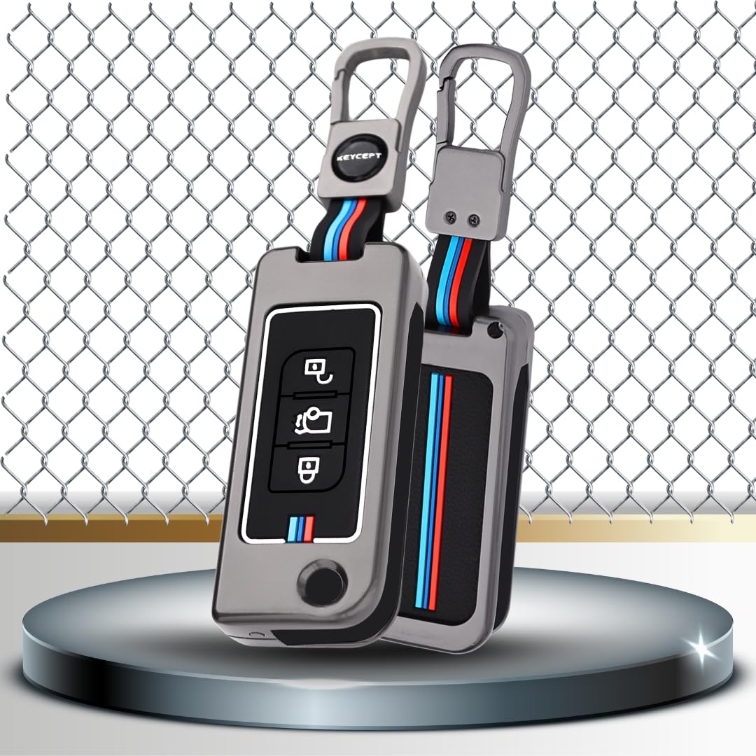 Premium Metal Alloy Car Key Cover | Compatible with Maruti Suzuki Mahindra 3 Button