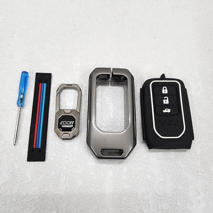 Premium Metal Alloy Car Key Cover | Compatible with Honda City, Civic, Jazz, Amaze, CR-V, WR-V, BR-V