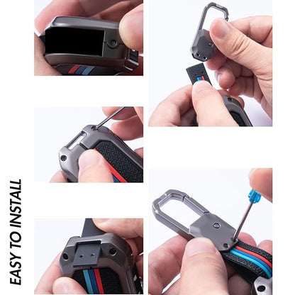 Premium Metal Silicon Car Key Cover Compatible With Kia Kia Seltos HTE, Sonet HTE, Carens Premium, Prestige 3 Button Flip Key