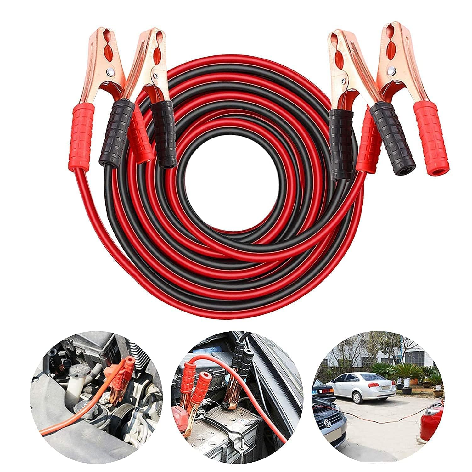 Car Heavy Duty Auto Jumper Cable Battery Booster Wire Clamp with Alligator Wire (7ft, 500 AMP) Emergency Car Battery Charging Booster Cables for car Truck Battery Chargers to Start for Engine zeetas