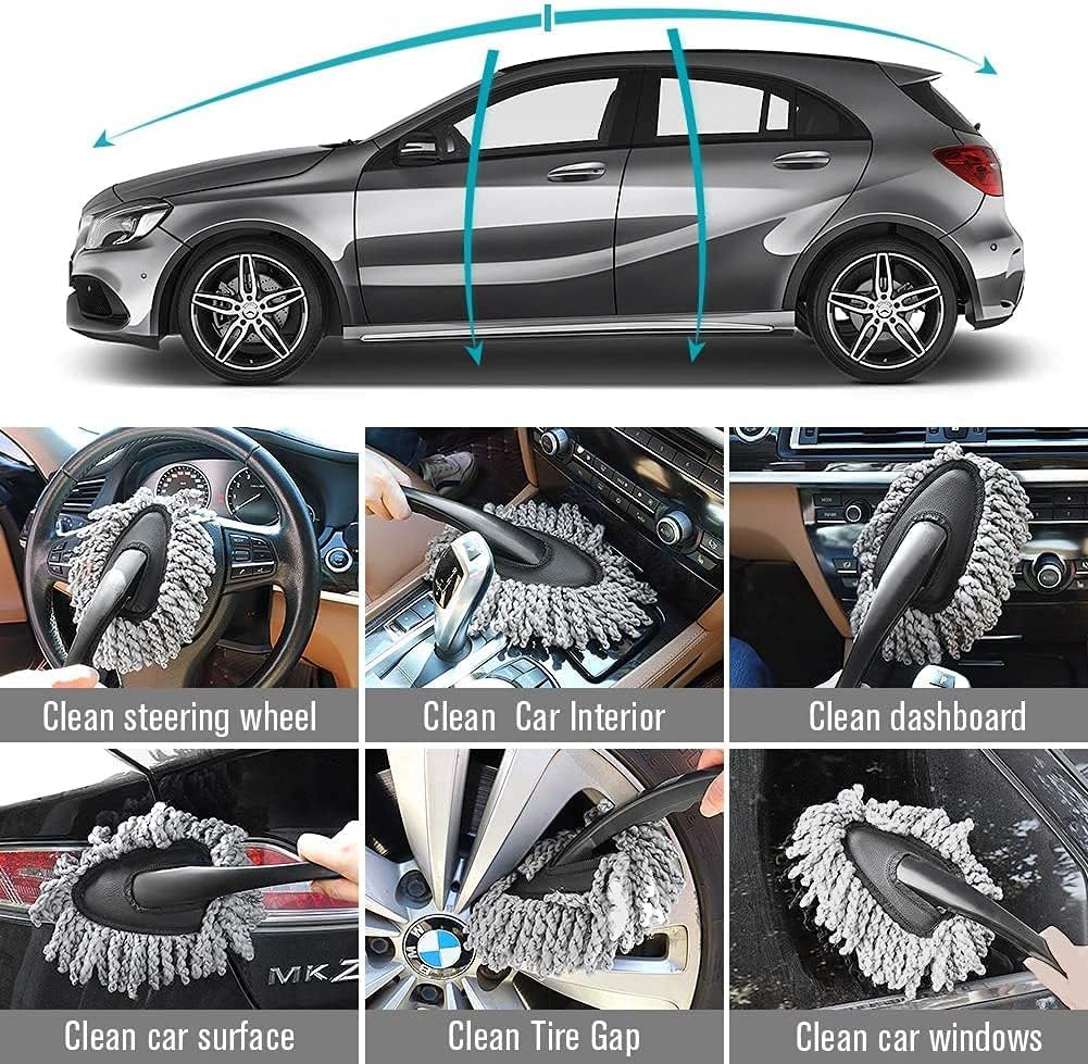 Car Duster Brush, 8 cm, Multipurpose Scratch-Free Cleaning Tool for Home and Auto - zeetas