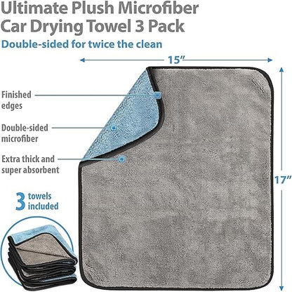 Multipurpose Microfiber 800 GSM Pack of 2-40cm x 40cm Cleaning Towel Microfibre Cloth Highly Absorbent Dust Towels for All Vehicles Bikes Cars Glass (Pack of 2) - zeetas