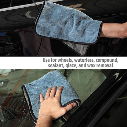 Multipurpose Microfiber 800 GSM Pack of 2-40cm x 40cm Cleaning Towel Microfibre Cloth Highly Absorbent Dust Towels for All Vehicles Bikes Cars Glass (Pack of 2) - zeetas