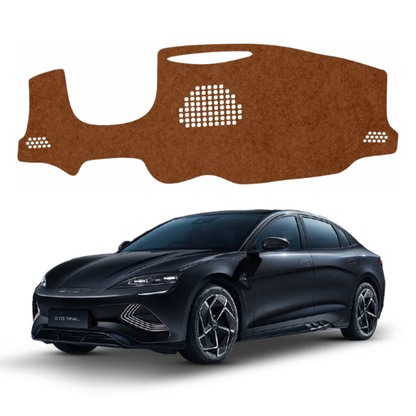 ZEETAS BYD Seal 2024-2026 Car Dashboard Cover Brown Color Custom Fit Anti-Slip UV Protection Dashboard Mat