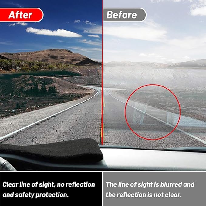 Car dashboard cover use before & after