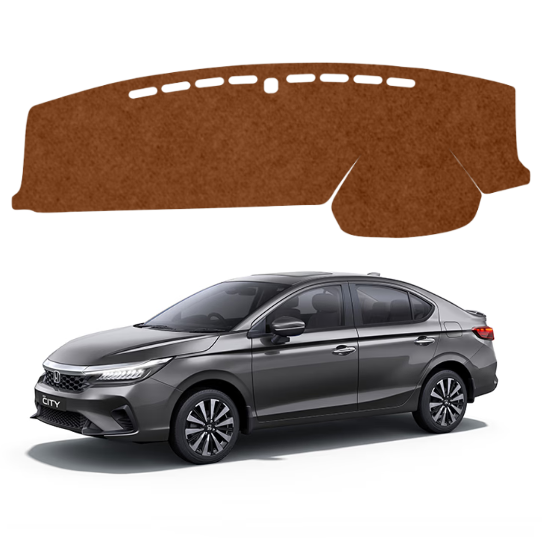 ZEETAS Honda City 2020 TO 2026  Car Dashboard Cover Brown Color Custom Fit Anti-Slip UV Protection Dashboard Mat