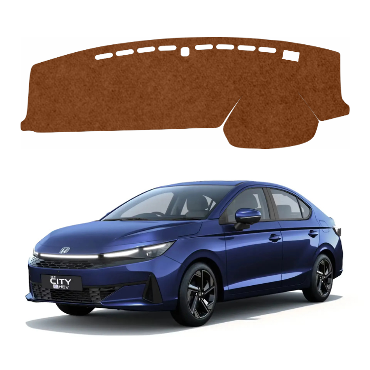 ZEETAS Honda City 2026 Car Dashboard Cover Brown Color Custom Fit Anti-Slip UV Protection Dashboard Mat