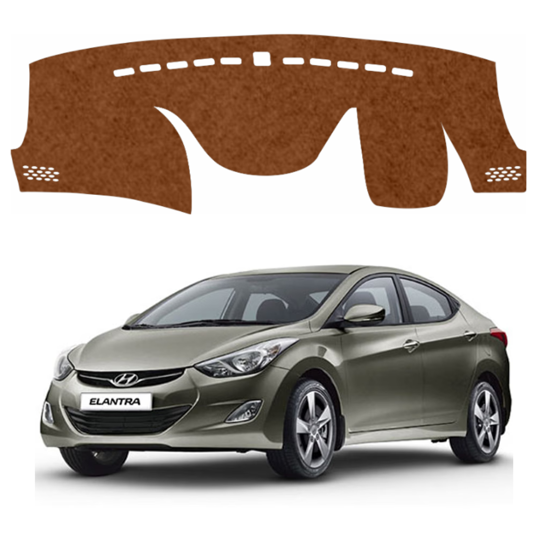 ZEETAS Hyundai Elantra 2012 To 2016 Car Dashboard Cover Brown Color Custom Fit Anti-Slip UV Protection Dashboard Mat