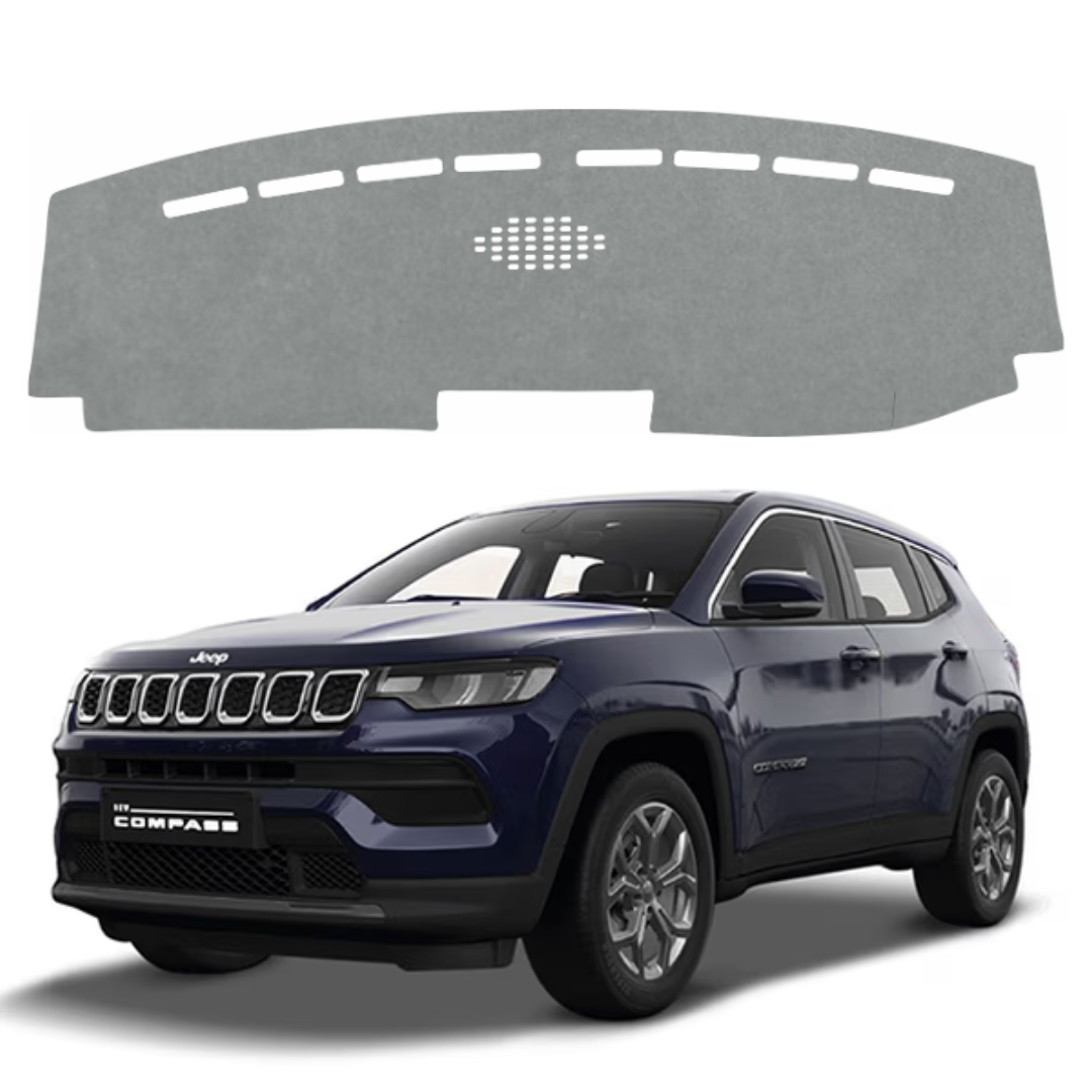 ZEETAS Jeep Compas 2021 To 2026 Car Dashboard Cover Grey Color Custom Fit Anti-Slip UV Protection Dashboard Mat