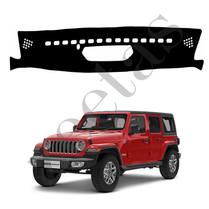 ZEETAS Jeep Wrangler 2017 To 2026 Car Dashboard Cover Black Color Custom Fit Anti-Slip UV Protection Dashboard Mat