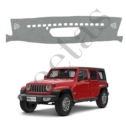 ZEETAS Jeep Wrangler 2017 To 2026 Car Dashboard Cover Grey Color Custom Fit Anti-Slip UV Protection Dashboard Mat